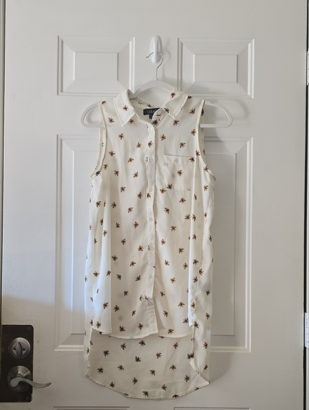 RACHEL Rachel Roy Ivory Blouse with Brown Accent